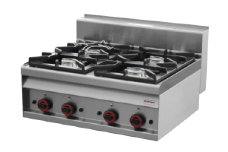 Sporák stolní plynový - 4 hořáky - REDFOX SP 70/08 G - Sporák pl. 4x hořák bez pod.